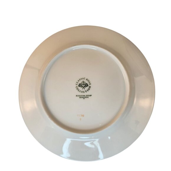 Rare Rosenthal Classic Rose Collection Salad Plates Navy & Gold Scroll Set of 2 - Picture 3 of 7